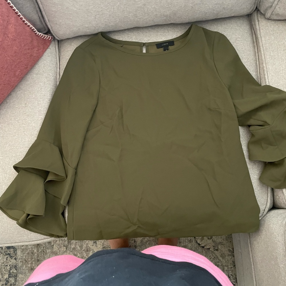 J.Crew Lana Bell sleeve ruffle Blouse
